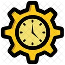 Gear Clock Production Icon