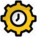 Gear Clock Production Icon