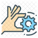 Hand Gear Cogwheel Icon