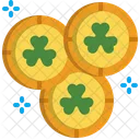 Coin St Patrick Day Gold Icône