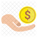 Coin Work Hand Icon