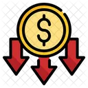 Coin Arrow Bankrupt Icon