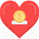 Coin Heart Love Icon