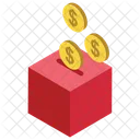 Coin Box Business Finance Dollar Coin Money Box Icon