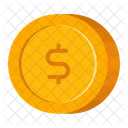 Flat Coin Dollar Icon