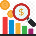 Coin Finding Chart Analysis Icon