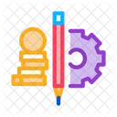 Coin Heap Pen Icon