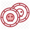 Coin Halloween Skull Icon