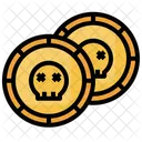 Coin Halloween Skull Icon