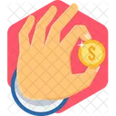 Coin In Hand  Icon