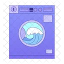 Coin operated washing machine with ocean waves  Icon