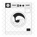 Coin operated washing machine with ocean waves  Symbol
