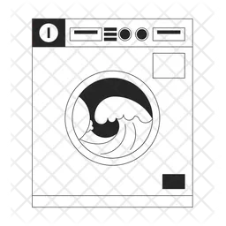 Coin operated washing machine with ocean waves  Icon
