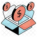 Coin Parcel Coin Package Coin Box Icon