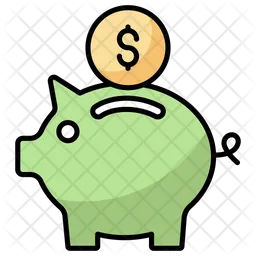 Coin put in piggy bank  Icon