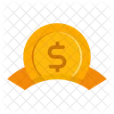 Flat Coin Save Icon