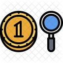 Magnifier Coin Study Icon