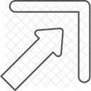 Icone De Ligne Fine Dans Le Coin Superieur Droit Icône