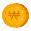 Flat Coin Coin Won Icon
