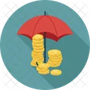 Coins Umbrella Financial Icon
