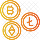 Coins Bitcoin Cryptocurrency Icon