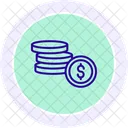 Coins Black Outline Icon Icon