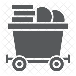 Coins On Mine Trolley  Icon