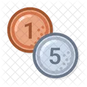 Coins One Five  Icon