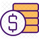 Coins stack and dollar symbol  Icon