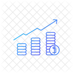 Coins with growth chart  Icon