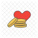 Coins With Heart Icon