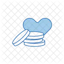 Coins With Heart Icon