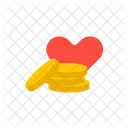 Coins With Heart Icon