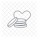 Coins With Heart Icon