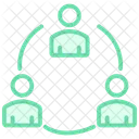 Icone De Linha Duotonica De Colaboracao Em Equipe Ícone