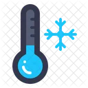 Cold Thermometer Snowflake Icon