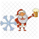 Cold Santa With Beer Glass  Icon