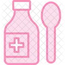 Colher Xarope Duotone Linha Icone Icon