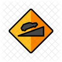 Empinadas Colinas Coche Icono