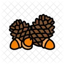 Collecting Pinecones Acorns Icon