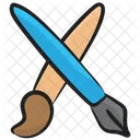 Stationery Art Tools Paint Brushes Icon