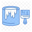 Color Bucket And Brush  Icon