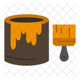 Color Bucket And Brush  Icon
