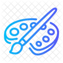 Color Paint Brush Painting Palette Icon