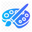 Color Paint Brush Painting Palette Icon