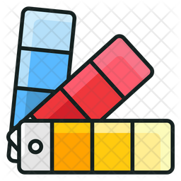 Color Palette Icon - Download In Colored Outline Style