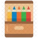 Color Pencils Stationery Box Icon