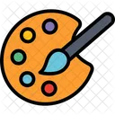 Art Tool Color Plate Paint Brush Icon