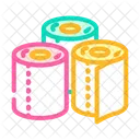 Colored Toilet Paper Icon