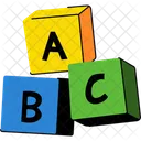 ブロック、アルファベット、教育 アイコン